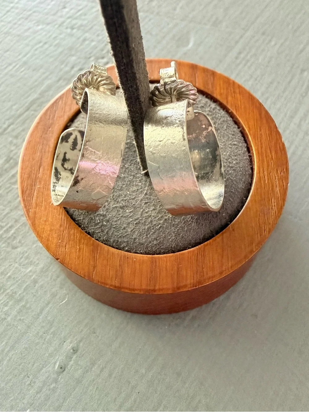 Handcrafted Artist made Silver Hoop Earrings